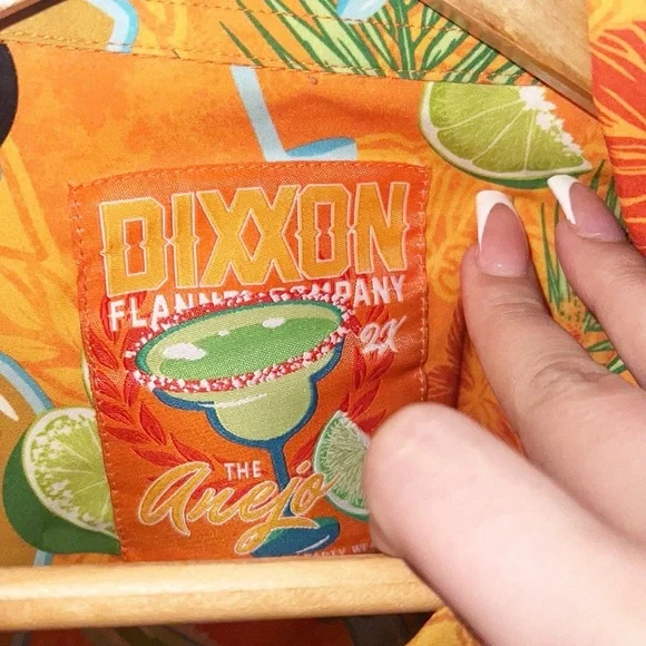 Dixxon The Anejo Short Sleeve Summer Tropical Drinking Alcoha Orange Men's Shirt - Picture 6 of 10